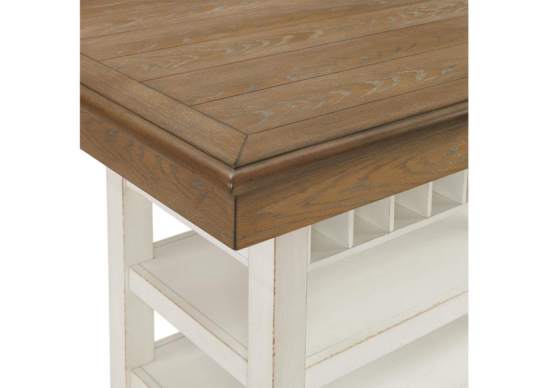 Bellevue Rectangular Counter Table In Walnut And Antique White