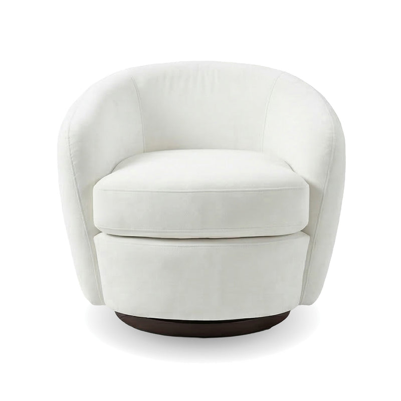 Chanel Bristo White Swivel Accent Chair