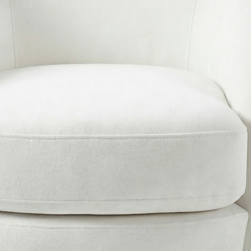 Chanel Bristo White Swivel Accent Chair