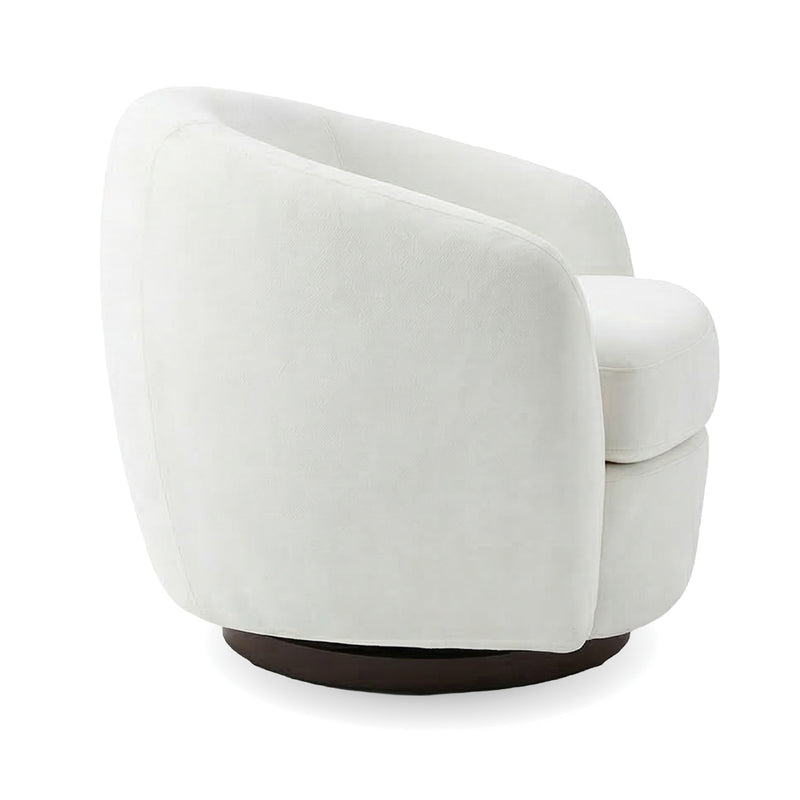 Chanel Bristo White Swivel Accent Chair