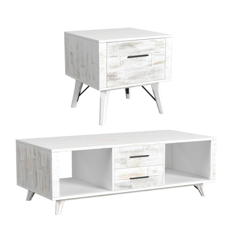FREE Rogen Rustic White End Table w/ Purchase of Rogen Rustic White Coffee Table