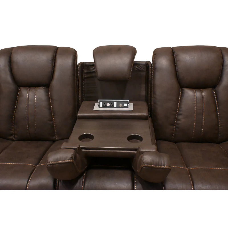 Buy the Cowboy Brown Reclining Sofa, get the Cowboy Brown Recliner FREE, and Get the Cowboy Brown Loveseat HALF OFF