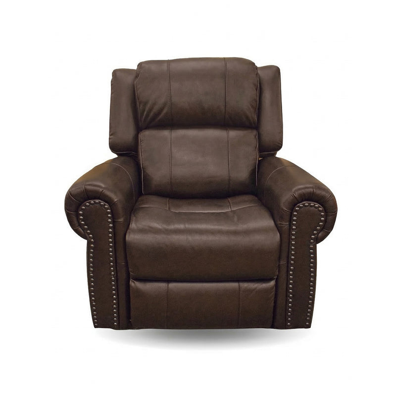 Jettison Brown Leather Zero Gravity Power Recliner