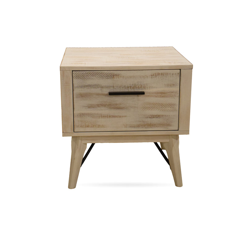 Rogen Rustic White End Table