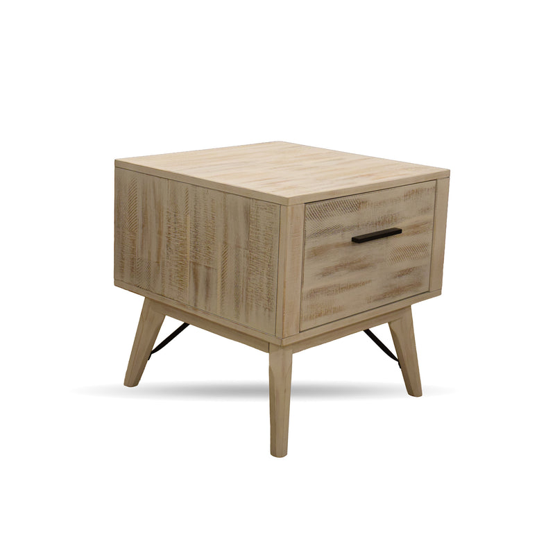 Rogen Rustic White End Table