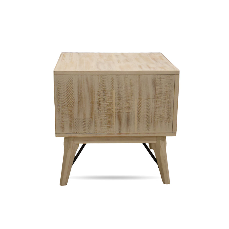 Rogen Rustic White End Table