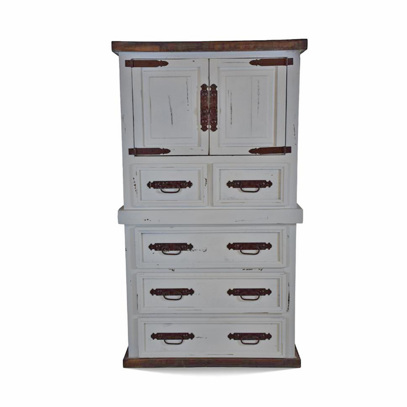 Antique White Mansion Door Chest