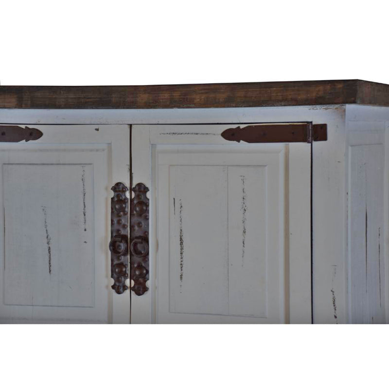 Antique White Mansion Door Chest