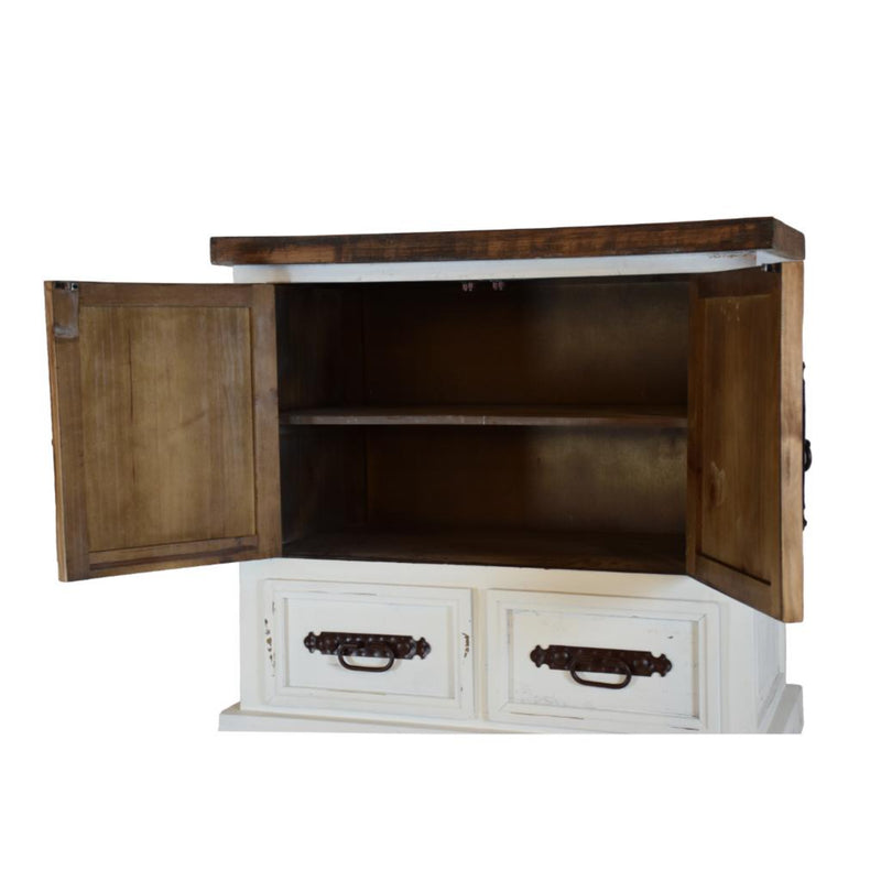 Antique White Mansion Door Chest