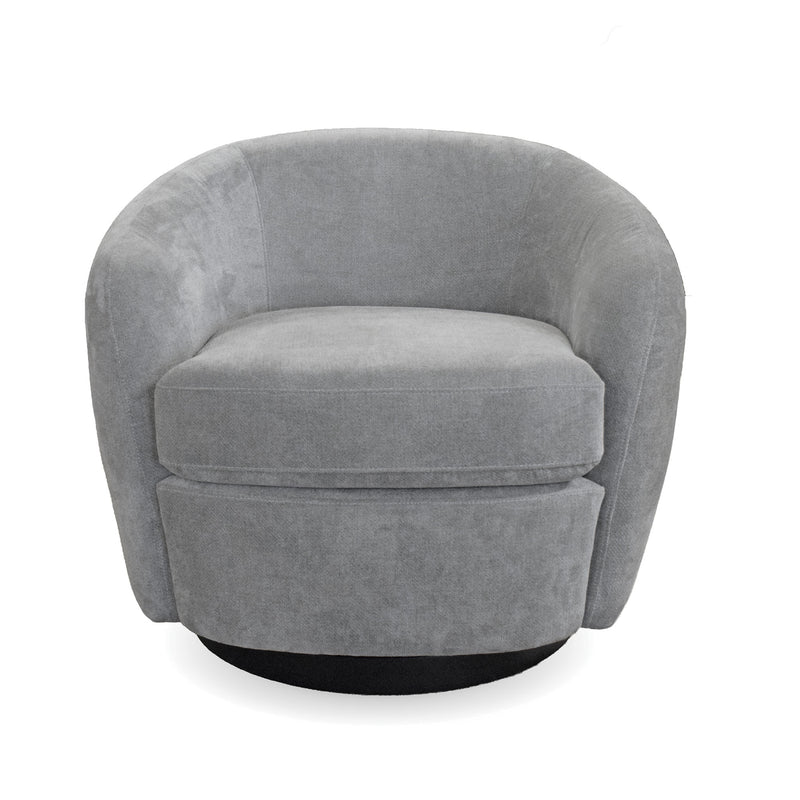 Chanel Bristo Grey Swivel Accent Chair