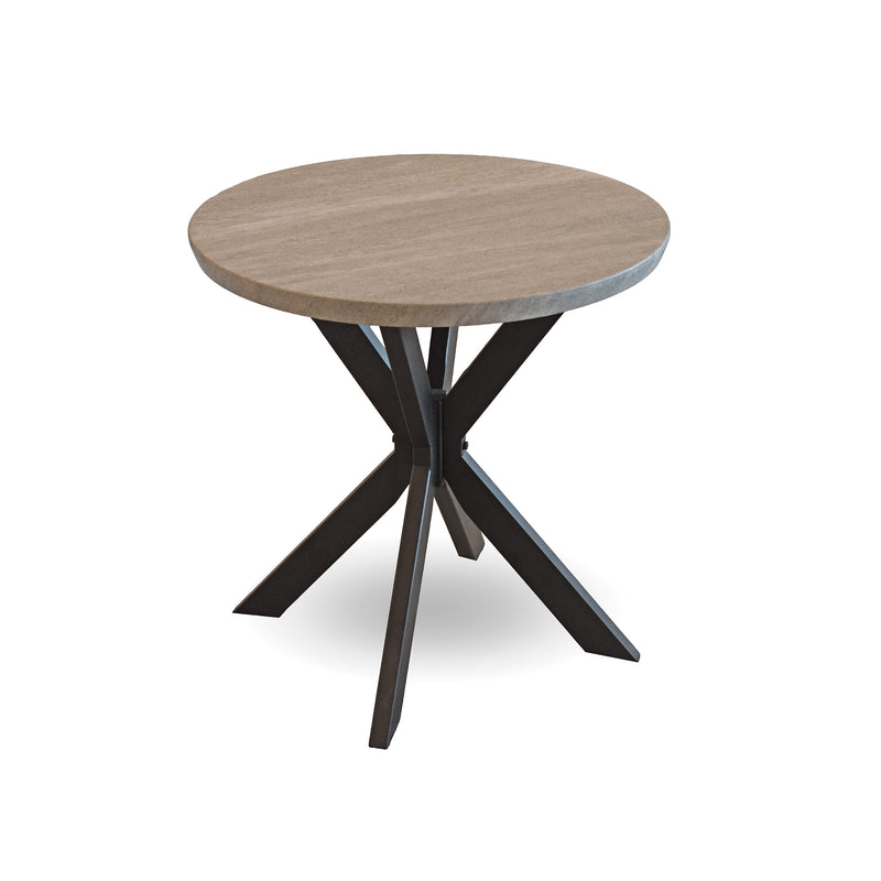 Keyla Faux Marble Round End Table