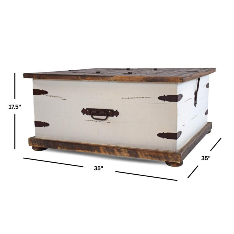 Antique White Trunk Cocktail Table