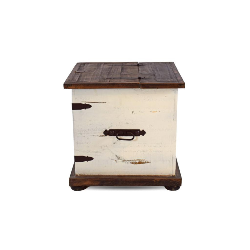 Antique White Trunk End Table