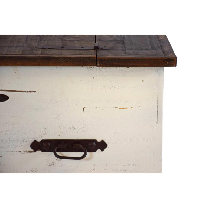 Antique White Trunk End Table