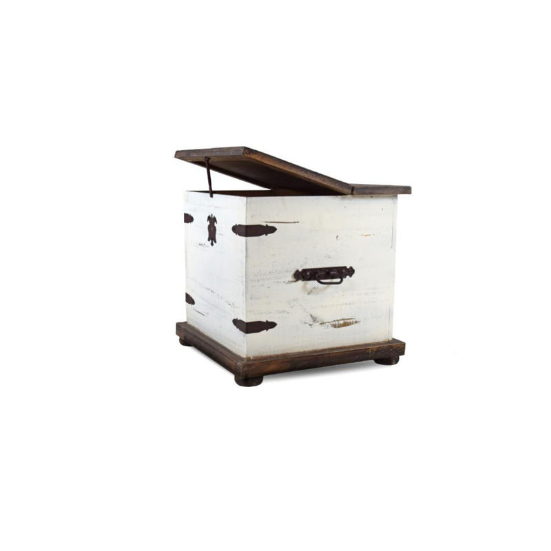 Antique White Trunk End Table