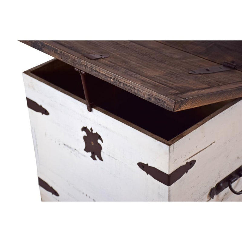Antique White Trunk End Table