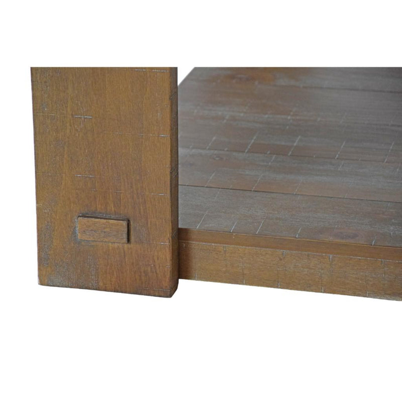 Libby Rustic Marble Top Coffee Table with Casters