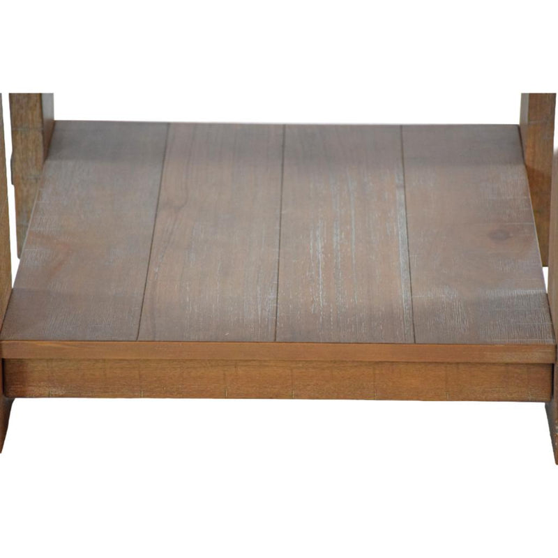 Libby Rustic Marble Top End Table with Casters