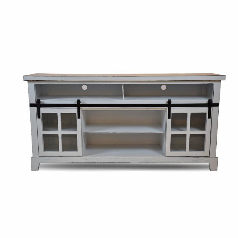 Old White Barn Door TV Stand