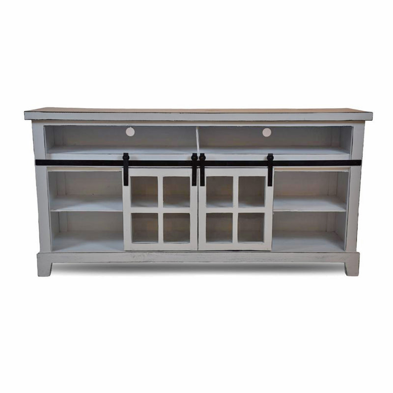 Old White Barn Door TV Stand