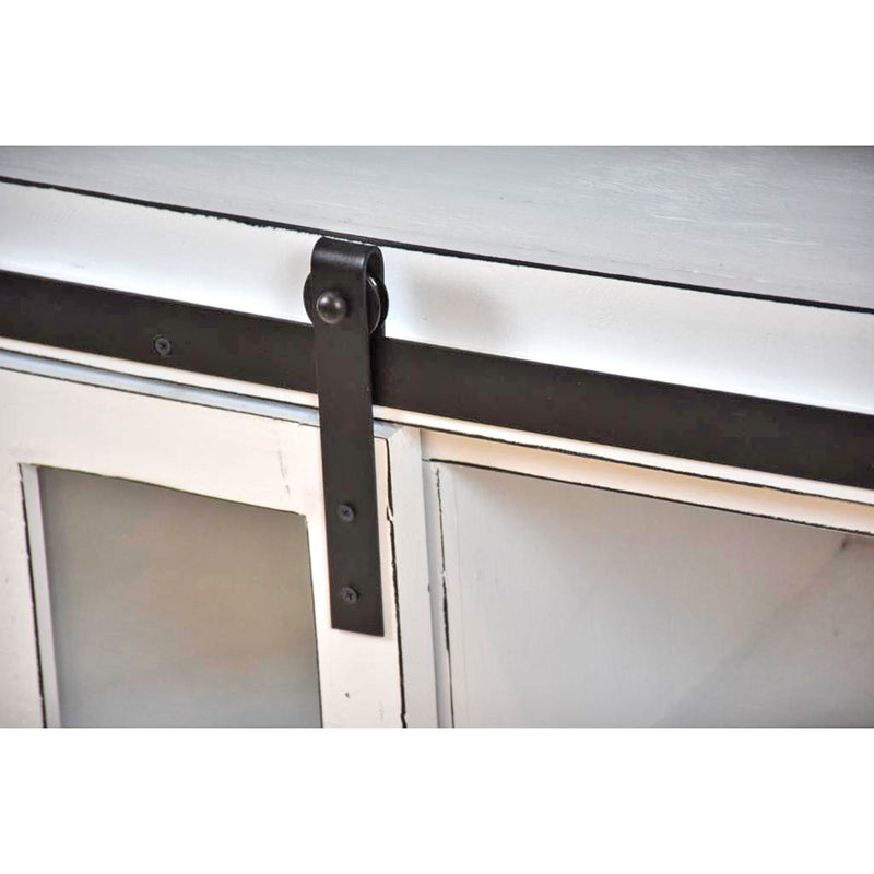 Old White Barn Door TV Stand