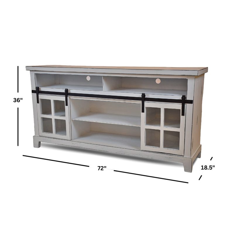 Old White Barn Door TV Stand