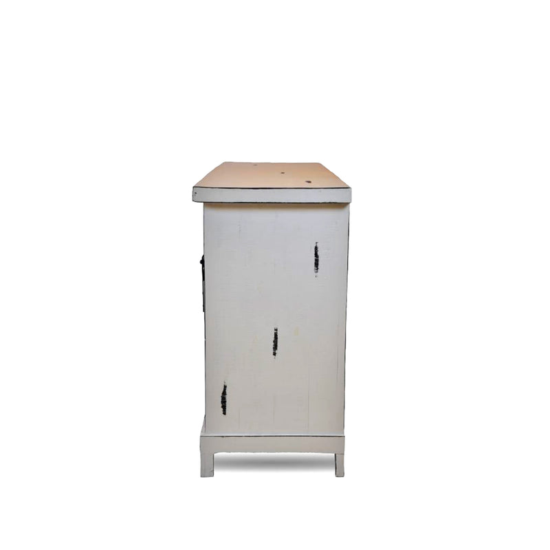 Old White Barn Door TV Stand