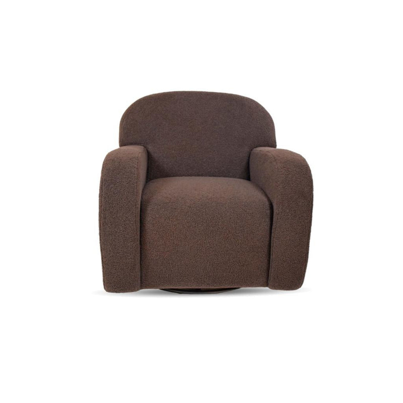 Benz Feather Chocolate Swivel Accent Chair