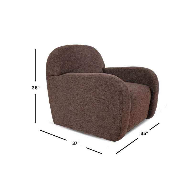 Benz Feather Chocolate Swivel Accent Chair