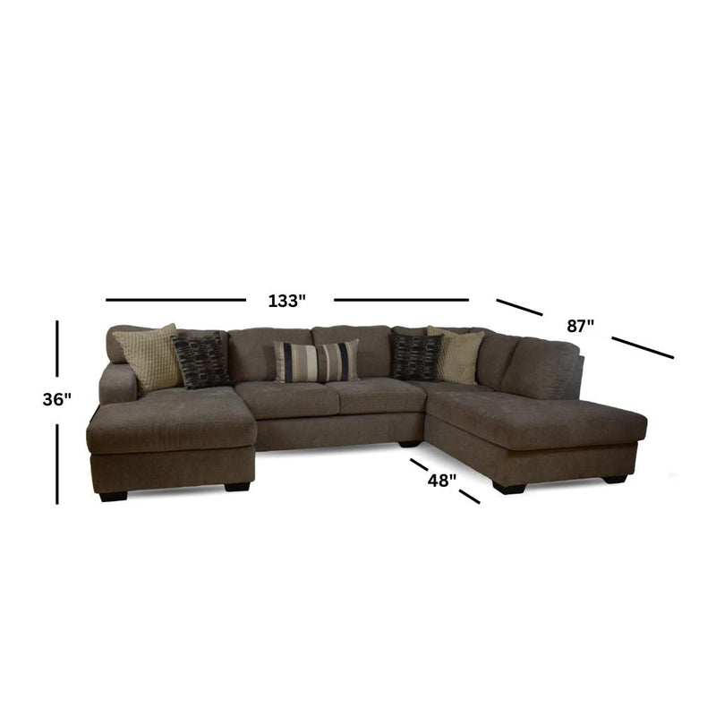 Bri Pewter Two Piece Sectional