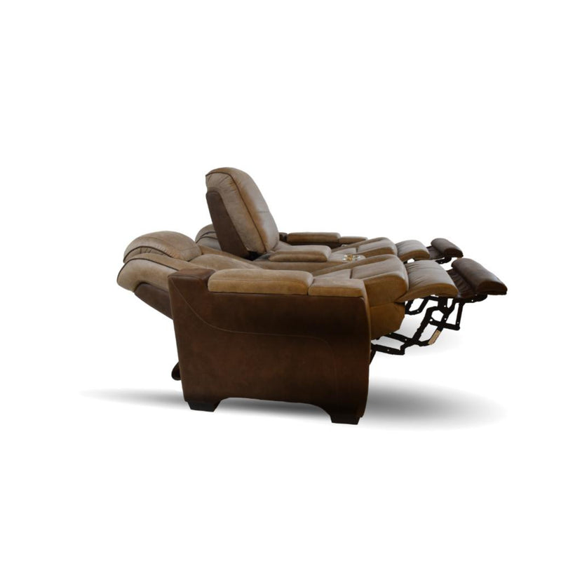 Motion Lantana Console Love Seat with Dual Power Head and Footrest