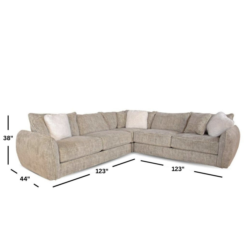 Bucktown 3Pc Sectional Parchment