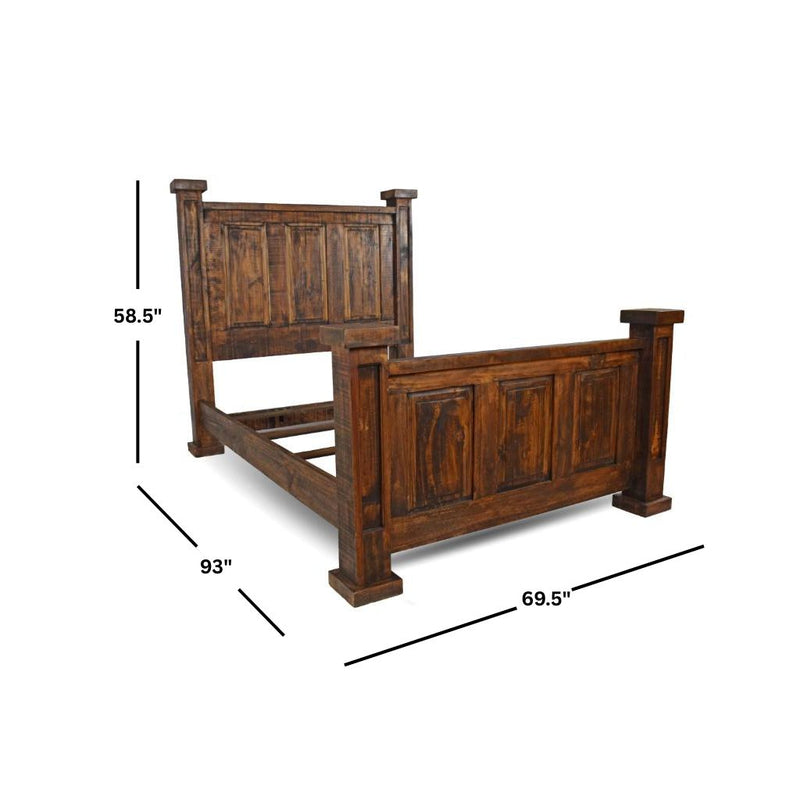 Dark Distressed Bonanza Queen Bed