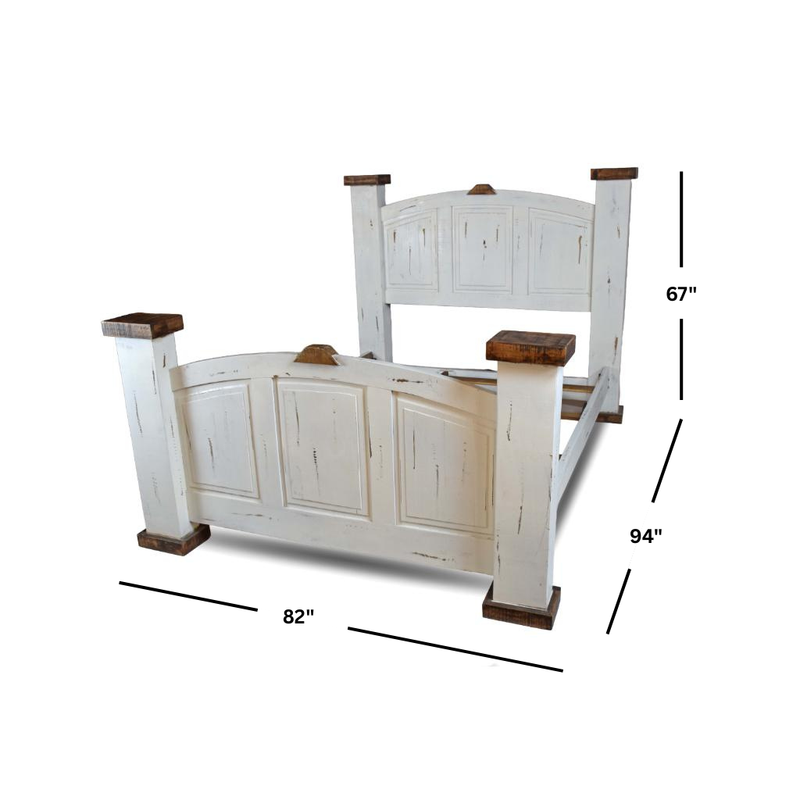 Antique White Mansion King Bed