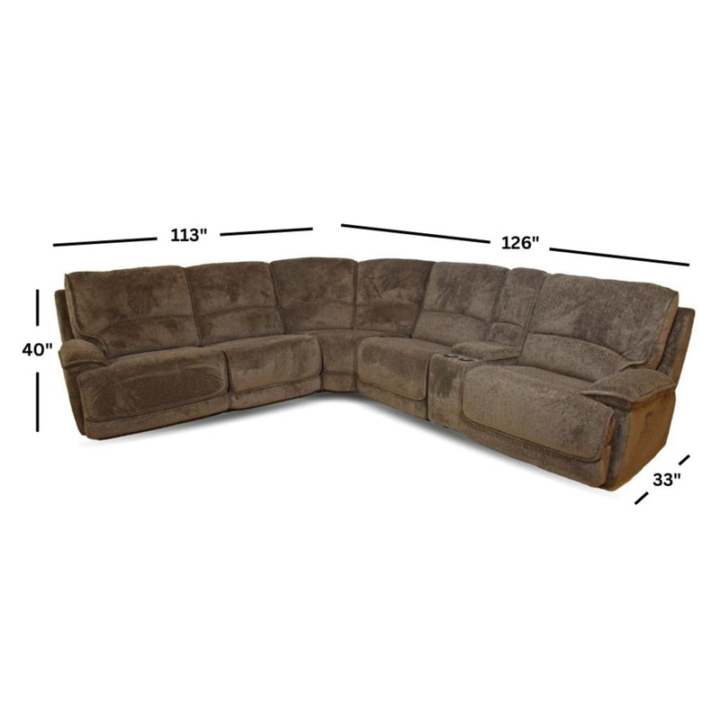 Cozy Java 6Pc Power Reclining Sectional