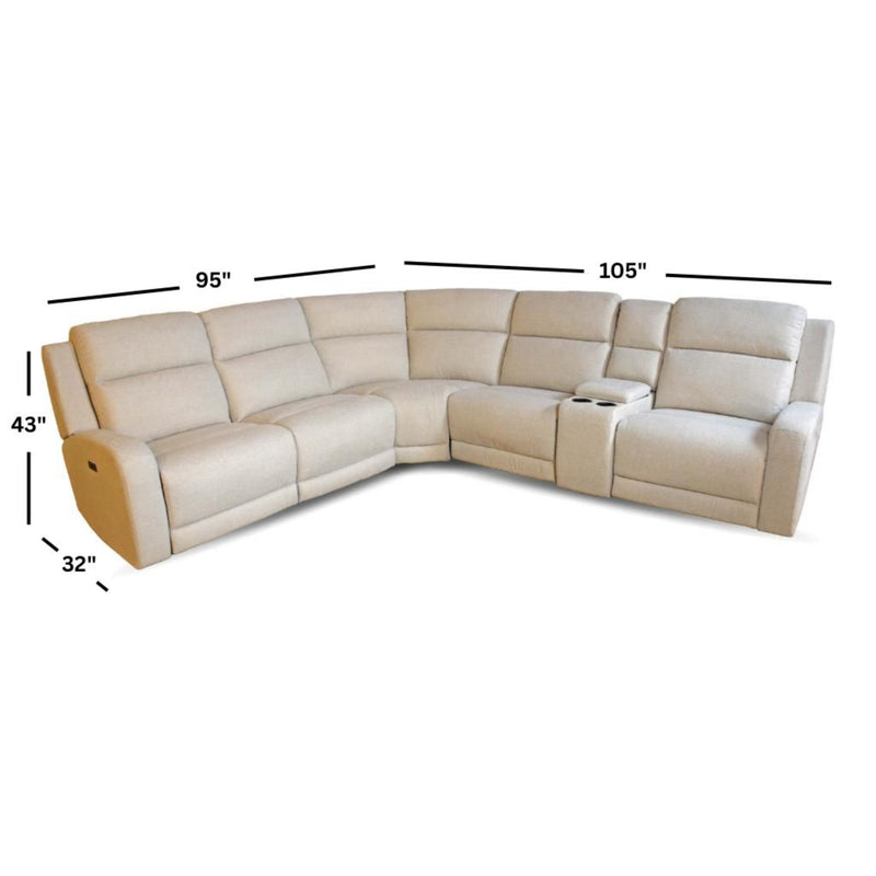 FREE Hyde Park Glider Recliner in Cloud with Purchase of Hyde Park 6 Pc Sectional in Cloud
