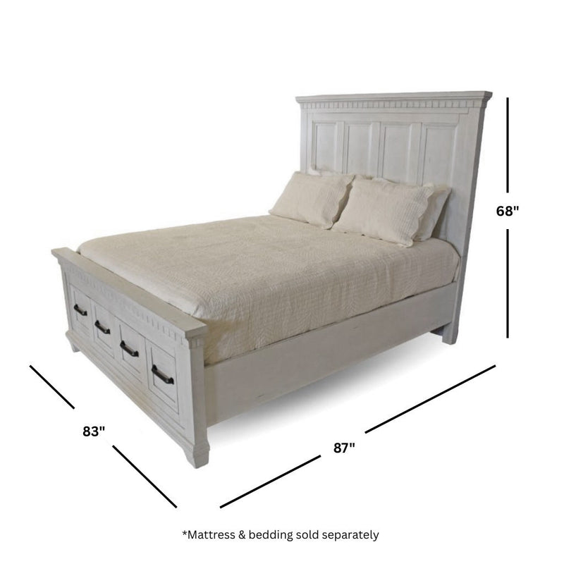 McCoy Antique White King Storage Bed