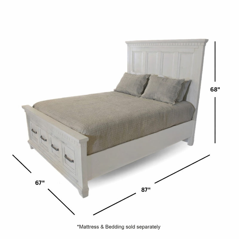 McCoy Antique White Queen Storage Bed
