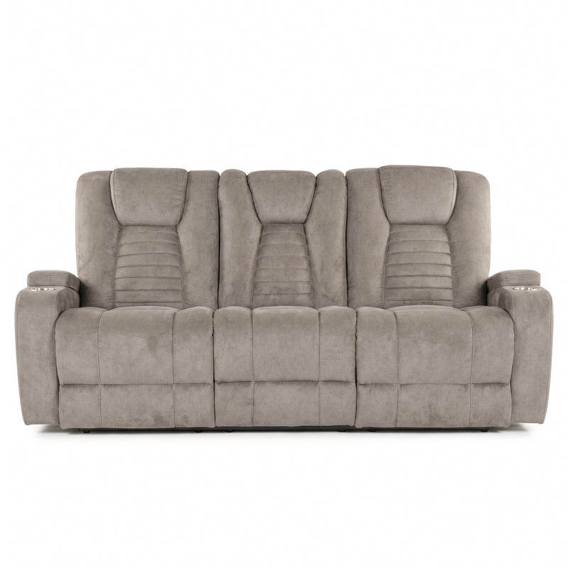 Vienna Taupe Sofa w/ Drop Table & Light