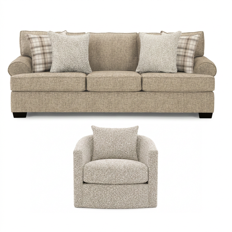 FREE Becker Oatmeal Swivel Chair w/ Purchase of Becker Oatmeal Sofa