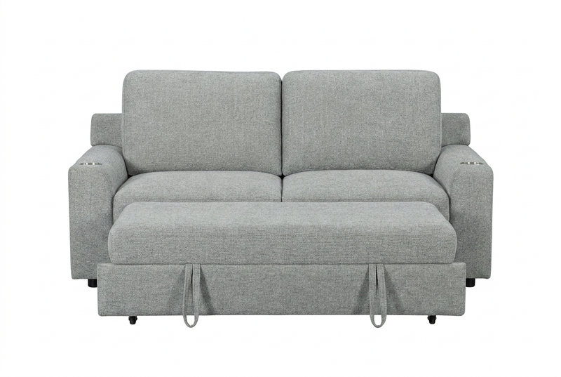 Bryce Pop Up Sleeper Love Seat W/ Two Stainless Steel Cup Holders