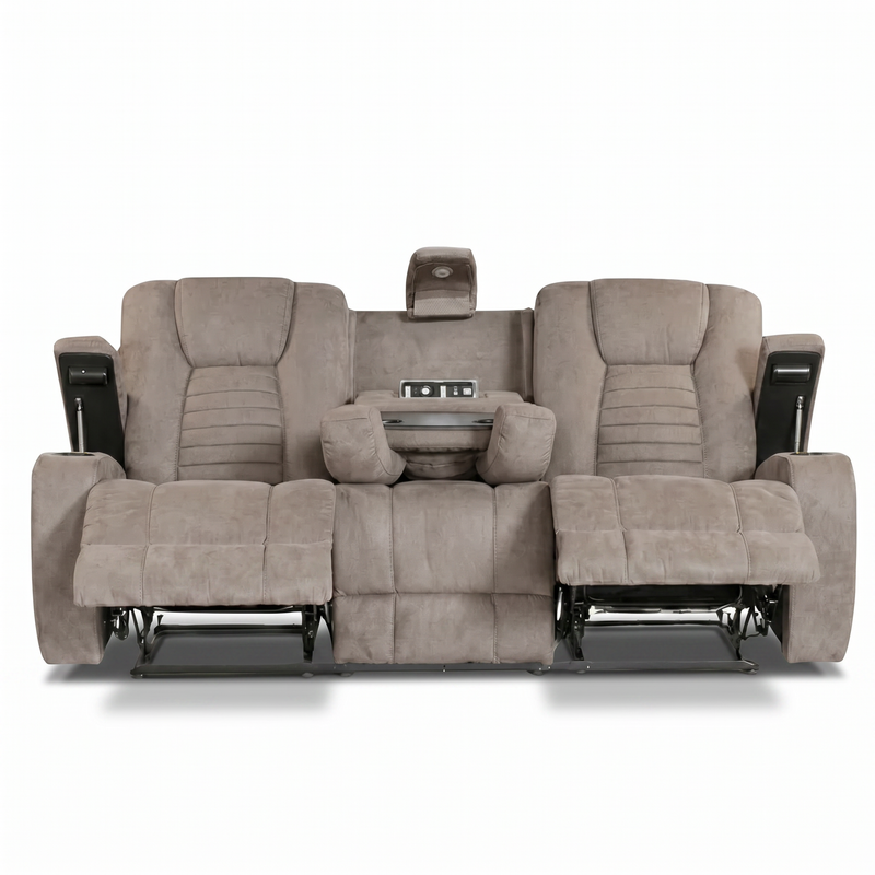 Vienna Taupe Sofa w/ Drop Table & Light