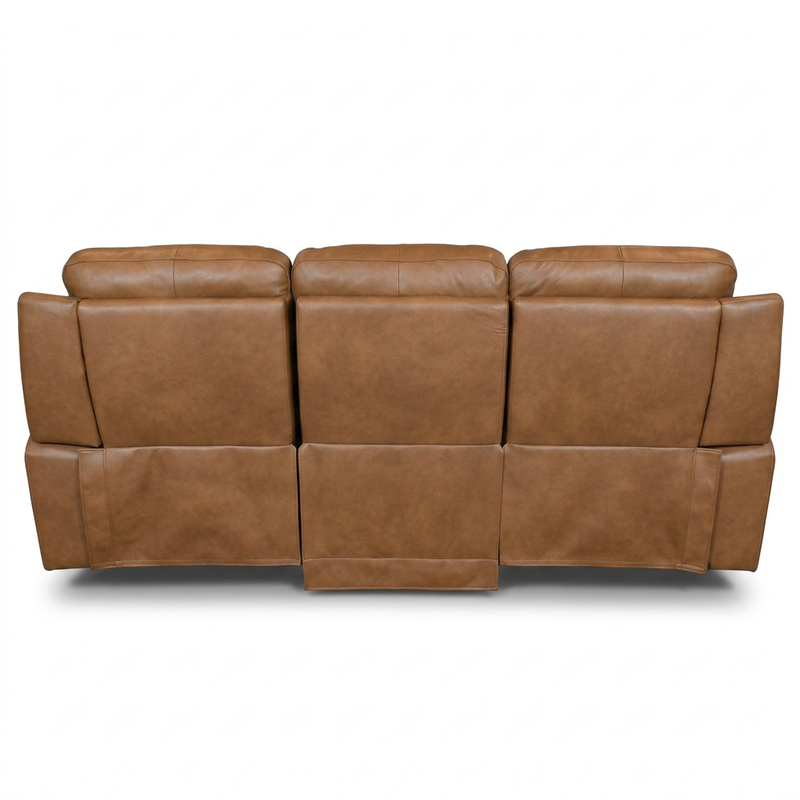 Genova Earth Top Grain Leather Dual Power Reclining Sofa