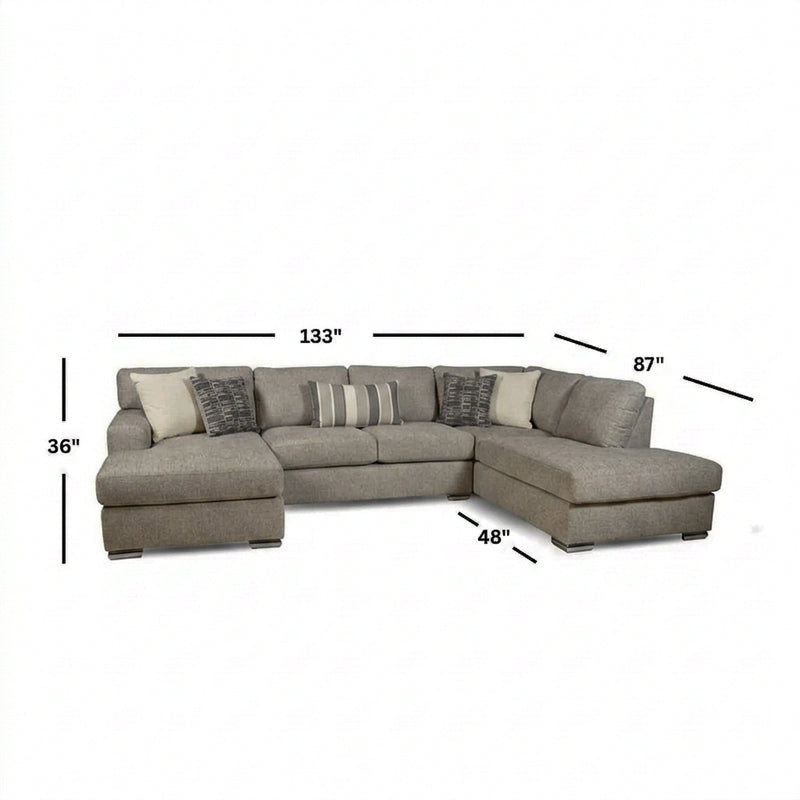 Bri Pewter Two Piece Sectional