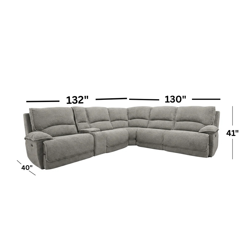 Fluffy Fossil Power Reclining Sectional