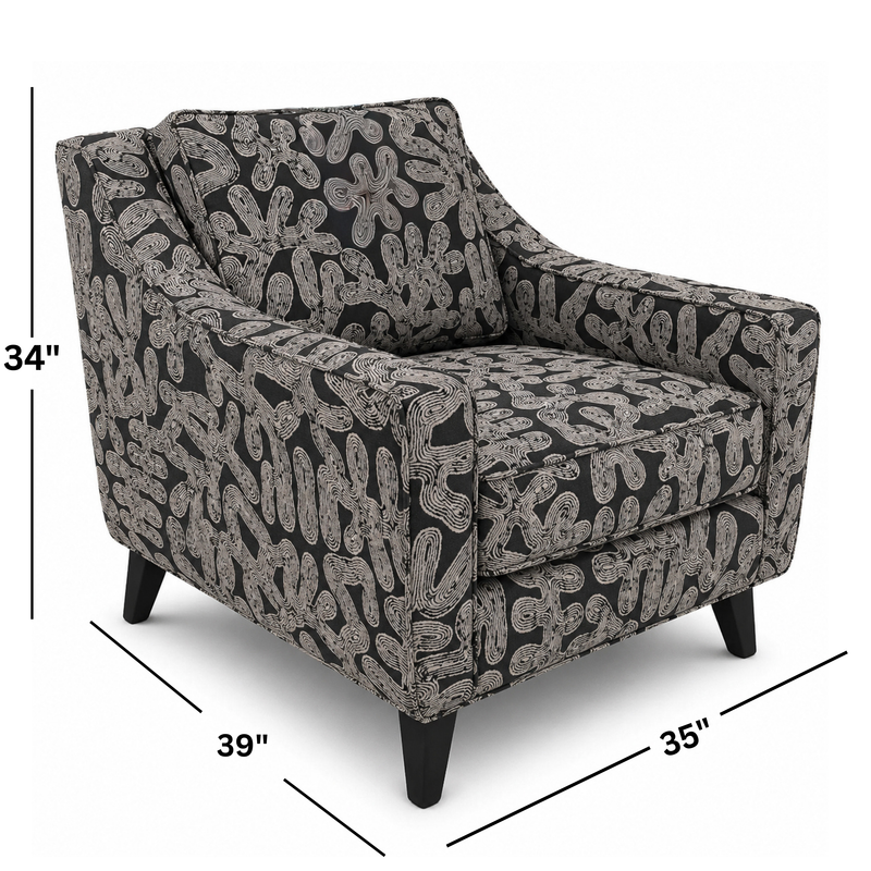 Collins Accent Chair Linocut Onyx