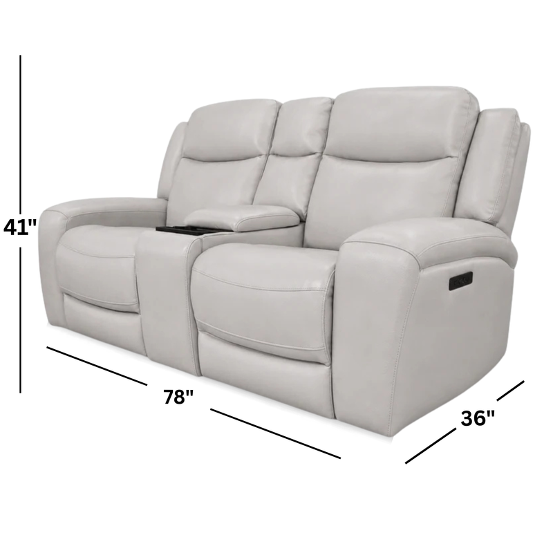 Bolero Fog Zero Gravity Power Reclining Loveseat w/ Wireless Charger