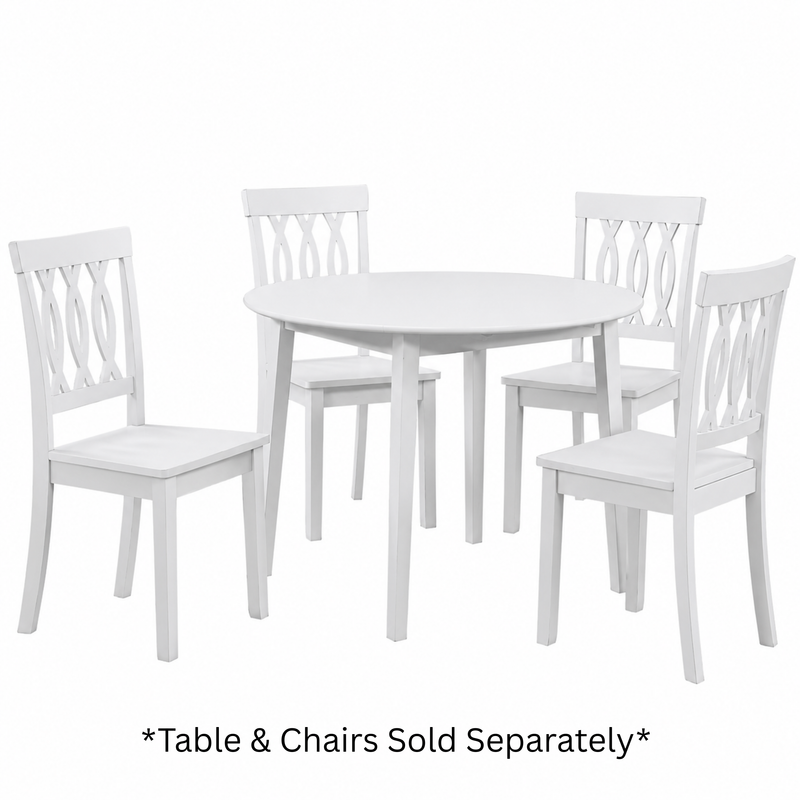 Naples White Drop Leaf Dining Table