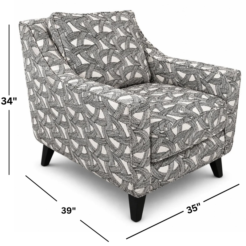 Collins Accent Chair in Kelis Tuxedo