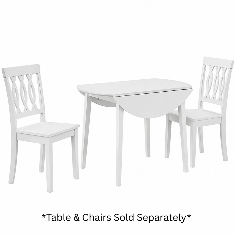 Naples White Drop Leaf Dining Table